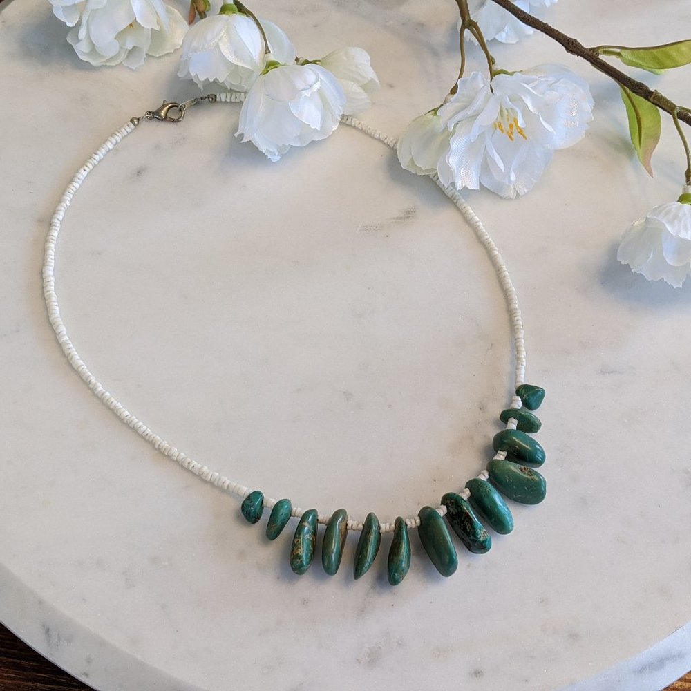 Vintage Navajo Green Turquoise Necklace
